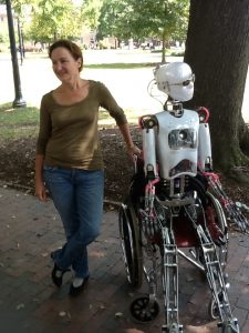UNC Communication Studies Professor Francesca Talenti has authored a play starring a Robothespian named Dummy. (Photo by Taylore Woods)