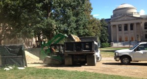 Earlier this summer, the UNC Department of  Construction Management and an independent contractor started a project to examine and repair steam pipes underneath campus that contained insulation made of asbestos fibers. (Photo by Alex Thomas)