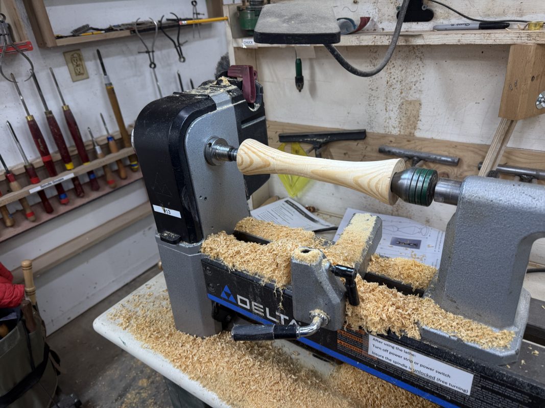 The Chapel Hill Woodturners occupy a rented workshop on Old Greensboro Road with about 20 lathes. (Gracie Durham / Carolina Connection)